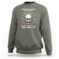 Christmas Sweatshirt Viking Valhalla Deck The Halls With Skulls And Bodies - Wonder Print Shop