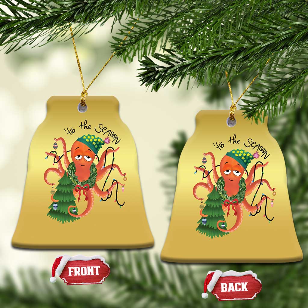 Funny Christmas Tree Octopus Tis The Season Christmas Ornament - Wonder Print Shop