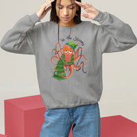Octopus Tis The Season Christmas Tree Sweatshirt - Wonder Print Shop