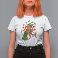 Octopus Tis The Season Christmas Tree T Shirt For Women - Wonder Print Shop