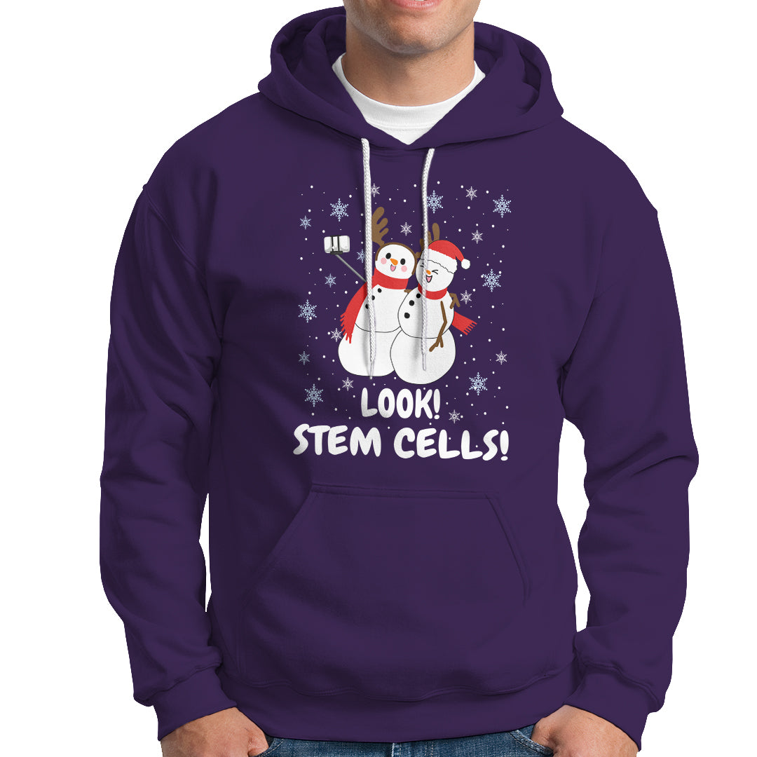 Look Stem Cell Snowman Funny Christmas Science Hoodie - Wonder Print Shop