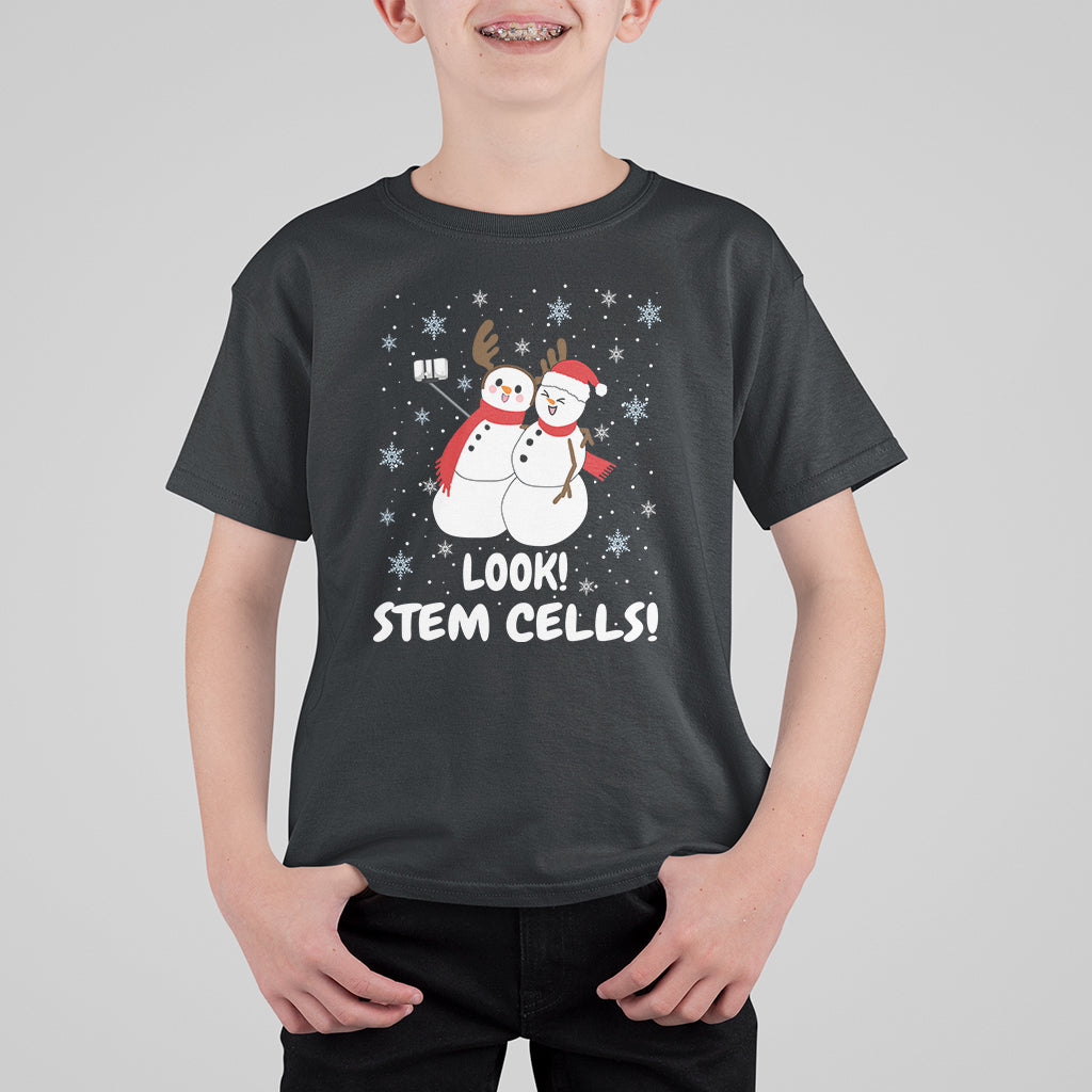 Look Stem Cell Snowman Funny Christmas Science T Shirt For Kid - Wonder Print Shop