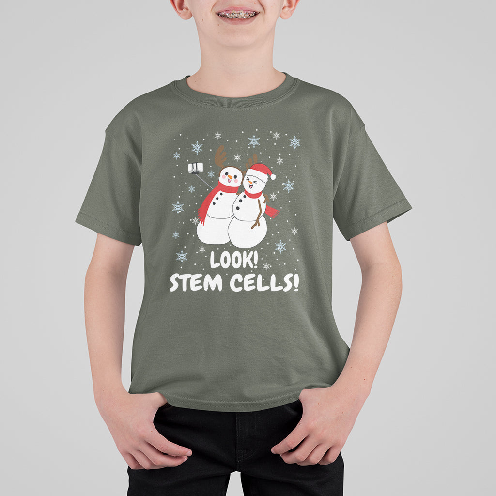 Look Stem Cell Snowman Funny Christmas Science T Shirt For Kid - Wonder Print Shop