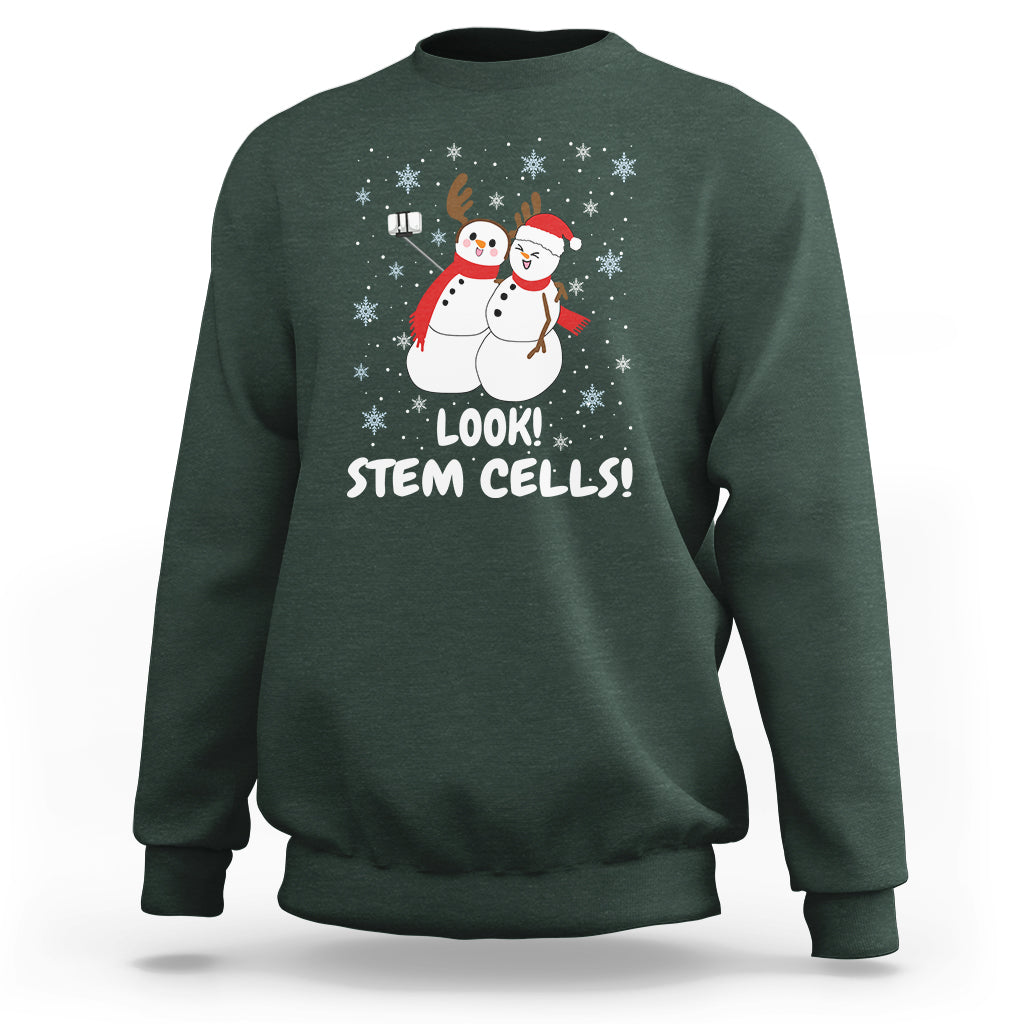 Look Stem Cell Snowman Funny Christmas Science Sweatshirt - Wonder Print Shop