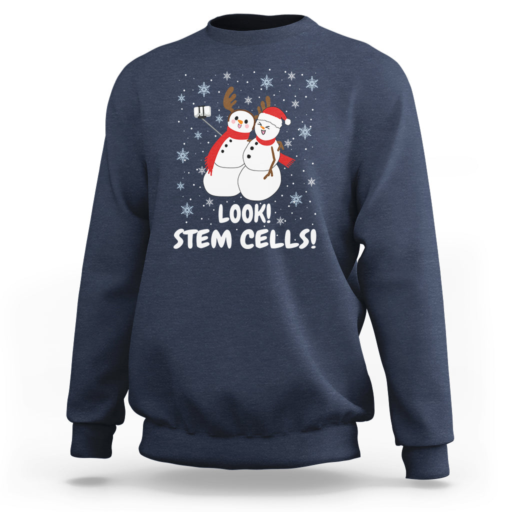 Look Stem Cell Snowman Funny Christmas Science Sweatshirt - Wonder Print Shop