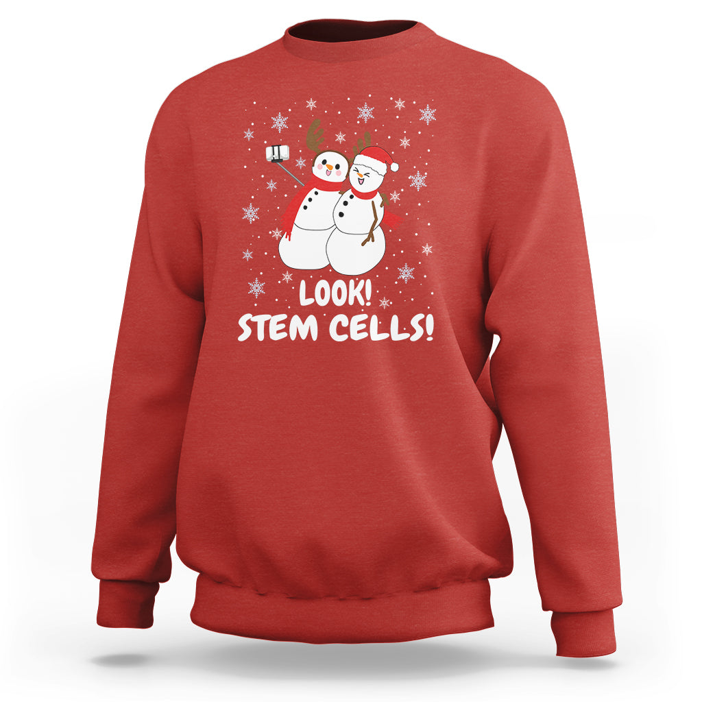 Look Stem Cell Snowman Funny Christmas Science Sweatshirt - Wonder Print Shop