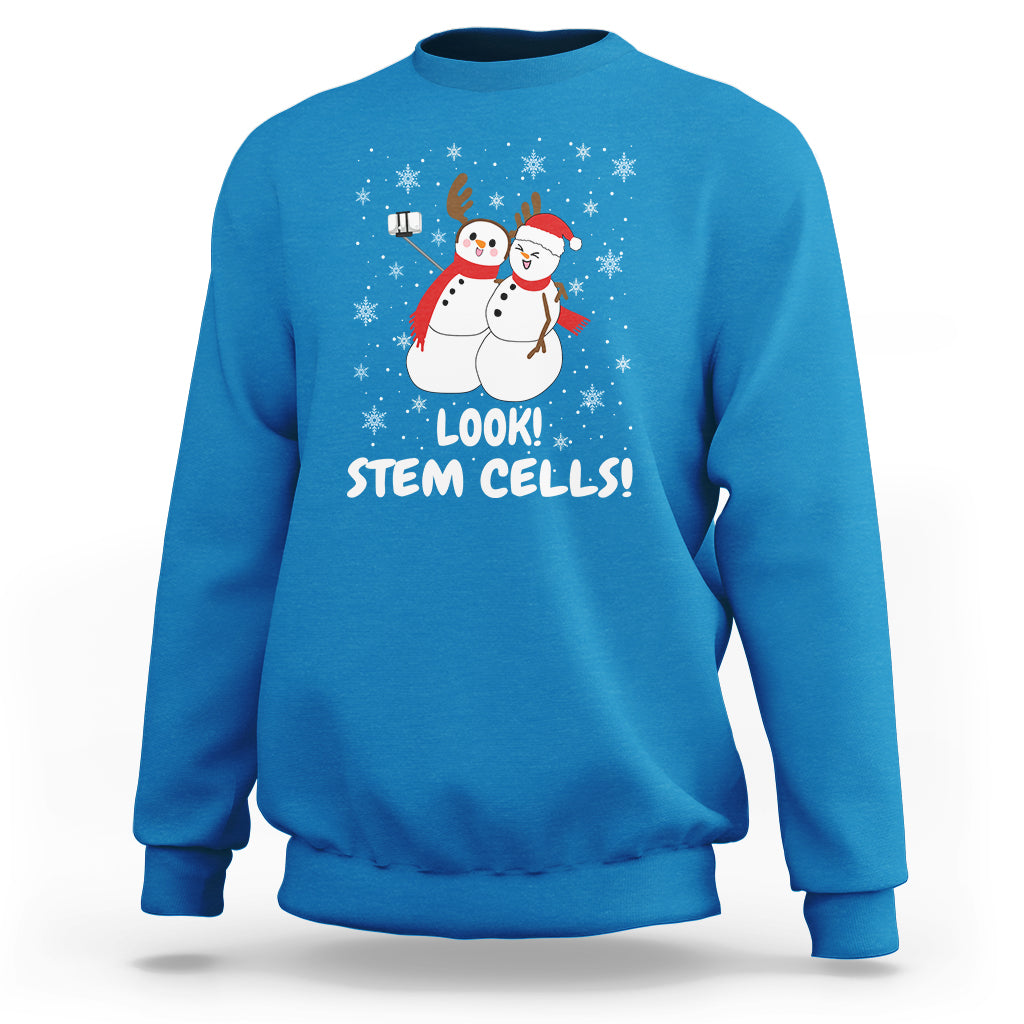 Look Stem Cell Snowman Funny Christmas Science Sweatshirt - Wonder Print Shop