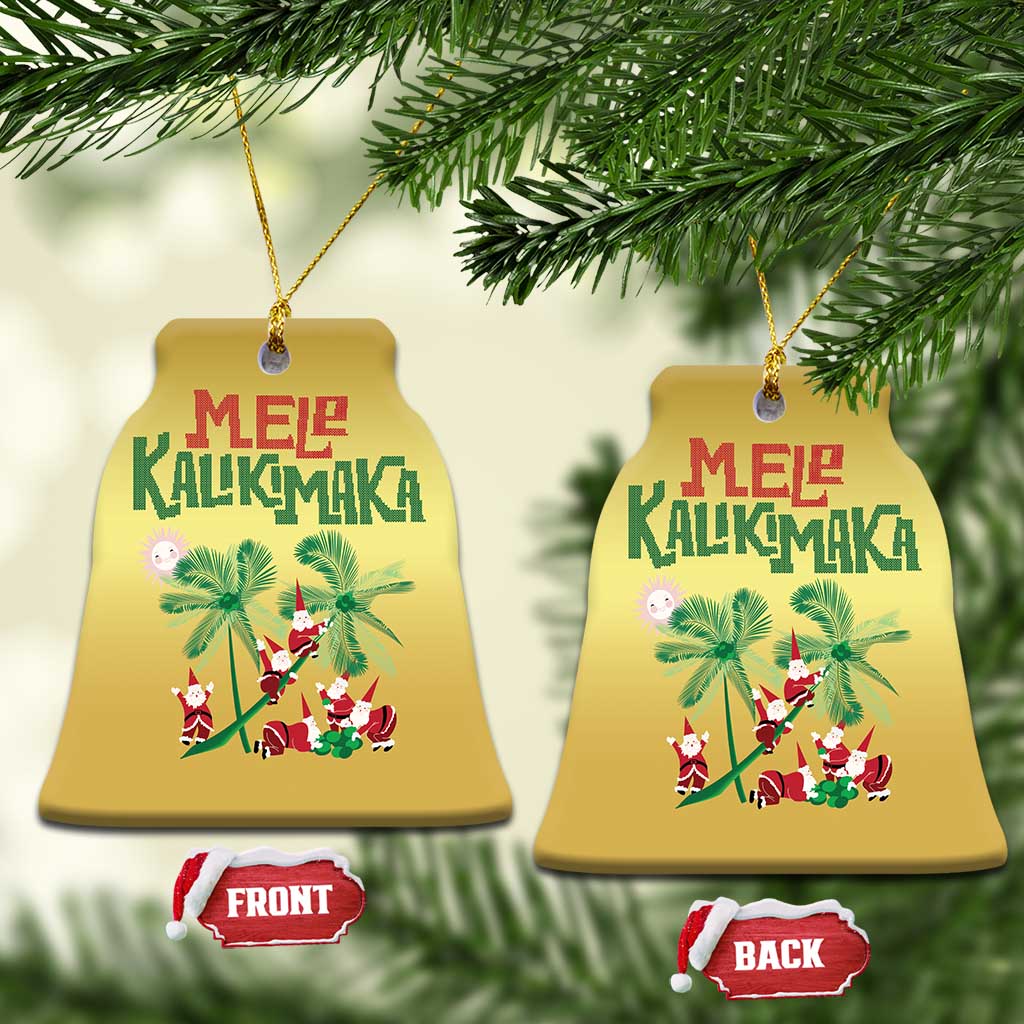 Hawaiian Xmas Christmas Ornament Mele Kalikimaka Santa Climb Palm Tree - Wonder Print Shop