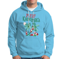 Mele Kalikimaka Santa Climb Palm Tree Hawaiian Christmas Hoodie - Wonder Print Shop