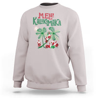 Mele Kalikimaka Santa Climb Palm Tree Hawaiian Christmas Sweatshirt - Wonder Print Shop
