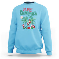 Mele Kalikimaka Santa Climb Palm Tree Hawaiian Christmas Sweatshirt - Wonder Print Shop