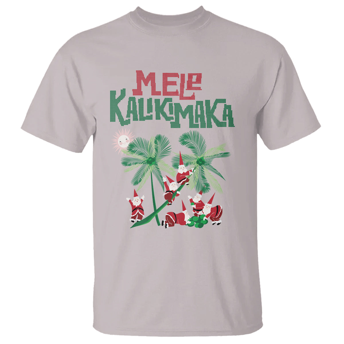 Mele Kalikimaka Santa Climb Palm Tree Hawaiian Christmas T Shirt - Wonder Print Shop