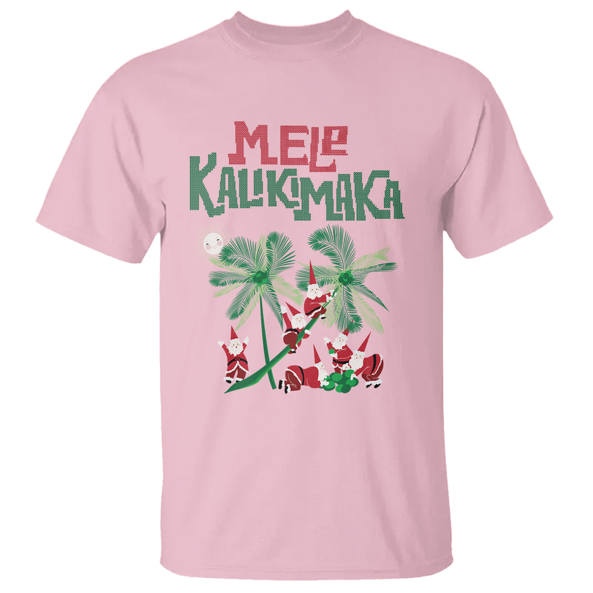 Mele Kalikimaka Santa Climb Palm Tree Hawaiian Christmas T Shirt - Wonder Print Shop