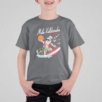 Mele Kalikimaka Surfing Santa Vintage Hawaiian Christmas T Shirt For Kid - Wonder Print Shop