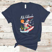 Mele Kalikimaka Surfing Santa Vintage Hawaiian Christmas T Shirt - Wonder Print Shop