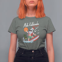 Mele Kalikimaka Surfing Santa Vintage Hawaiian Christmas T Shirt For Women - Wonder Print Shop
