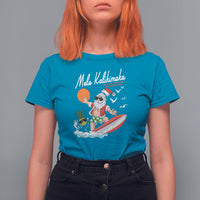Mele Kalikimaka Surfing Santa Vintage Hawaiian Christmas T Shirt For Women - Wonder Print Shop