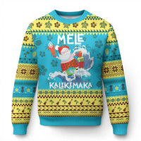 Mele Kalikimaka Ugly Christmas Sweater Surfing Cute Santa Hawaiian Christmas - Wonder Print Shop