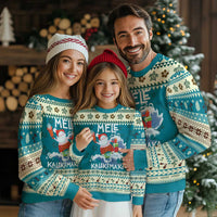 Mele Kalikimaka Ugly Christmas Sweater Surfing Cute Santa Hawaiian Christmas - Wonder Print Shop