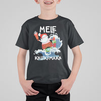 Mele Kalikimaka Surfing Cute Santa Hawaiian Christmas T Shirt For Kid - Wonder Print Shop