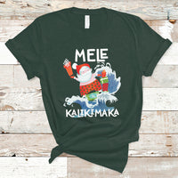 Mele Kalikimaka Surfing Cute Santa Hawaiian Christmas T Shirt - Wonder Print Shop