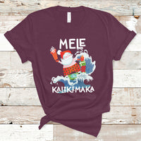 Mele Kalikimaka Surfing Cute Santa Hawaiian Christmas T Shirt - Wonder Print Shop