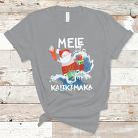 Mele Kalikimaka Surfing Cute Santa Hawaiian Christmas T Shirt - Wonder Print Shop
