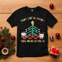 Flossing Around The Dentistree Funny Xmas Dental Hygienist T Shirt - Wonder Print Shop