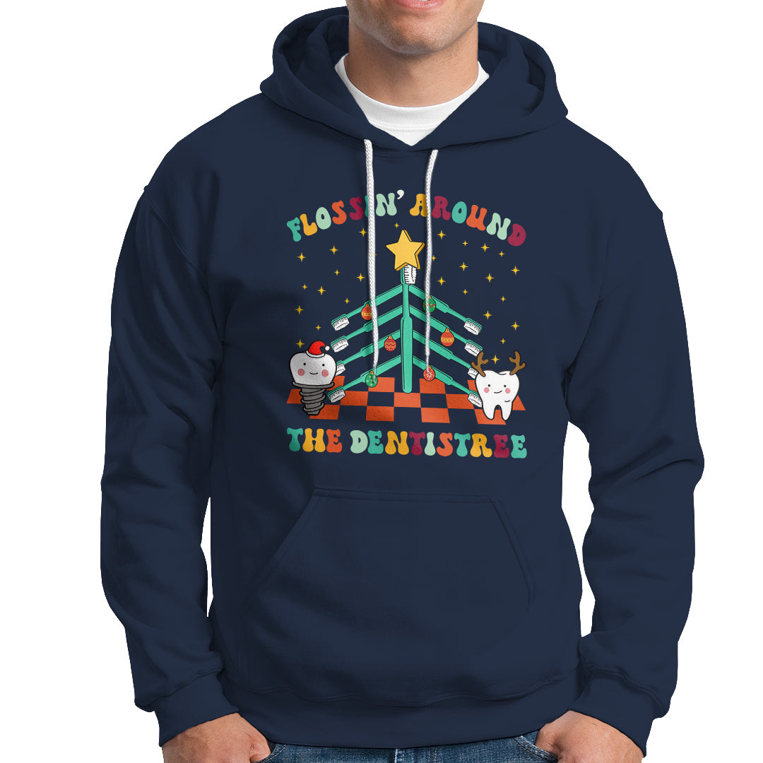 Flossing Around The Dentistree Funny Xmas Dental Hygienist Hoodie - Wonder Print Shop