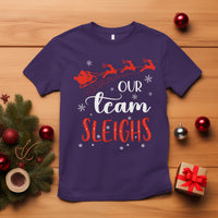 Our Team Sleigh Christmas Santa Reindeer Office Staff T Shirt - Wonder Print Shop