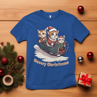 Cat Sleigh Meowy Christmas Holiday Santa Hat T Shirt - Wonder Print Shop