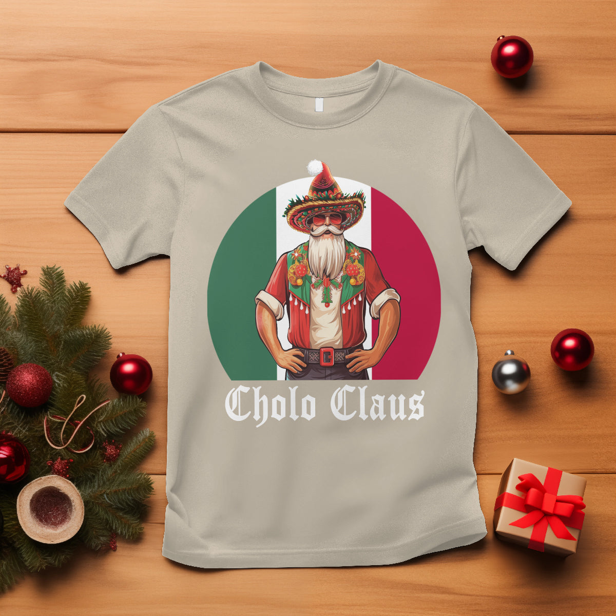 Cholo Claus Christmas Funny Mexican Santa Sombrero Feliz Navidad T Shirt - Wonder Print Shop