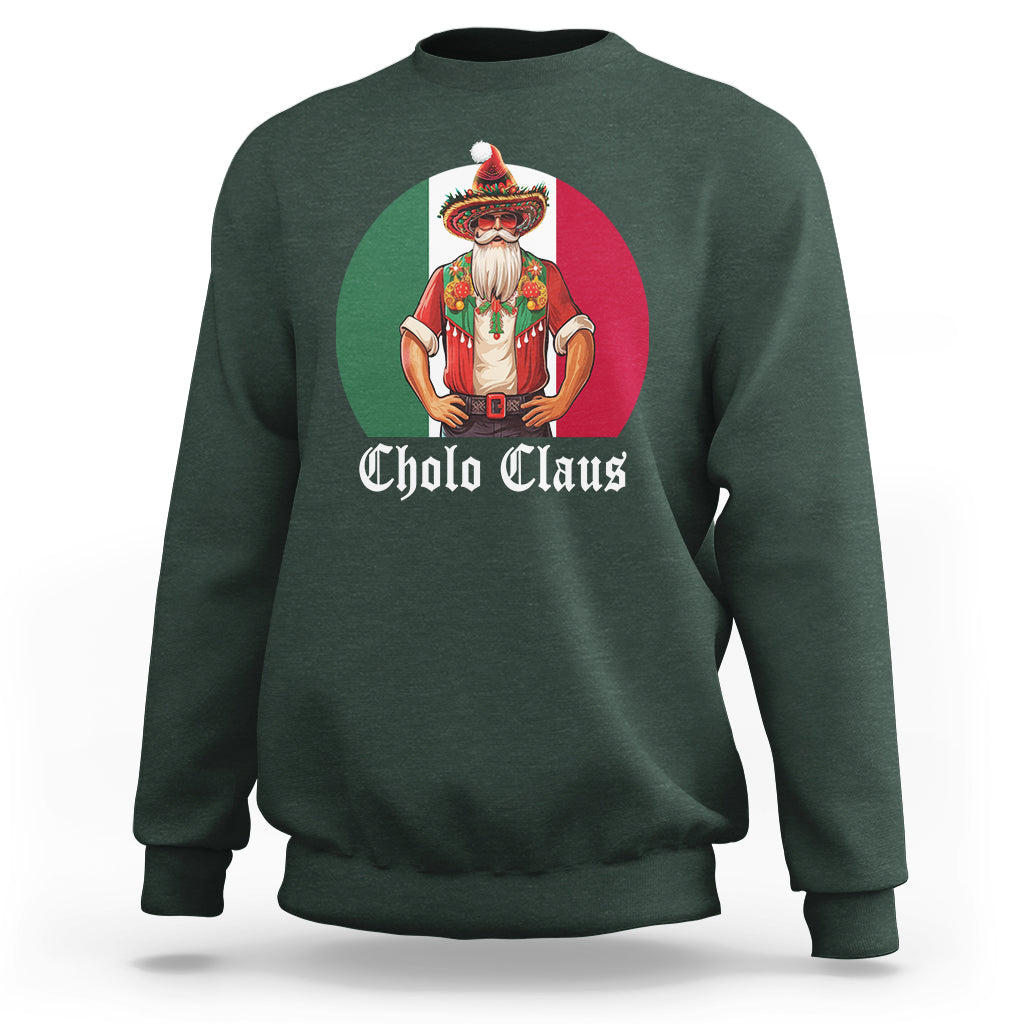 Cholo Claus Christmas Funny Mexican Santa Sombrero Feliz Navidad Sweatshirt - Wonder Print Shop