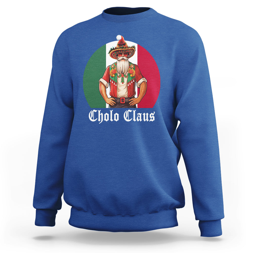 Cholo Claus Christmas Funny Mexican Santa Sombrero Feliz Navidad Sweatshirt - Wonder Print Shop
