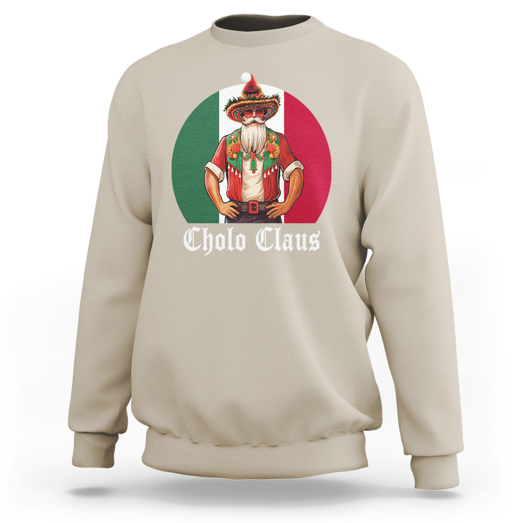 Cholo Claus Christmas Funny Mexican Santa Sombrero Feliz Navidad Sweatshirt - Wonder Print Shop