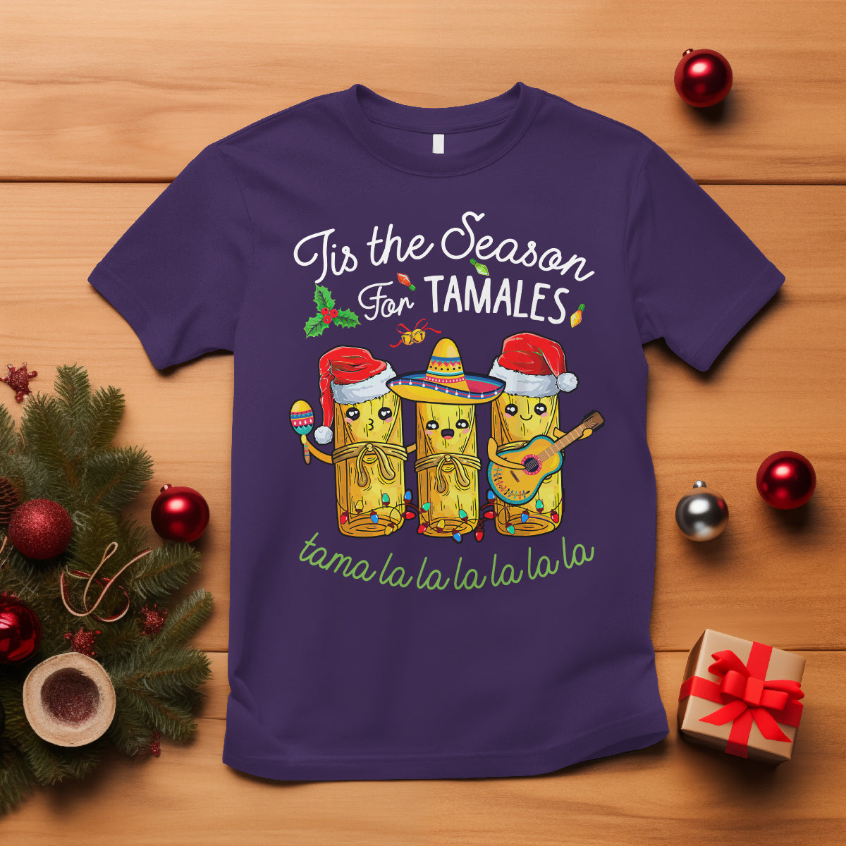 Tis The Season For Tamales Mexican Christmas T Shirt - Wonder Print Shop