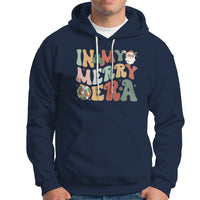 In My Merry Era Retro Groovy Christmas Santa Disco Ball Hoodie - Wonder Print Shop