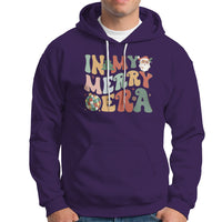 In My Merry Era Retro Groovy Christmas Santa Disco Ball Hoodie - Wonder Print Shop