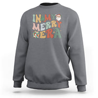 In My Merry Era Retro Groovy Christmas Santa Disco Ball Sweatshirt - Wonder Print Shop