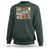 In My Merry Era Retro Groovy Christmas Santa Disco Ball Sweatshirt - Wonder Print Shop