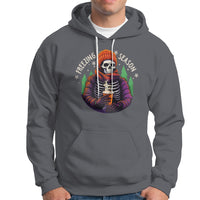 Freezing Season Christmas Skeleton Chillin' Hot Cocoa Hoodie - Wonder Print Shop