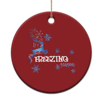 Freezing Season Christmas Reindeer Snowflake Christmas Ornament - Wonder Print Shop
