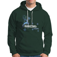 Freezing Season Christmas Reindeer Snowflake Hoodie - Wonder Print Shop