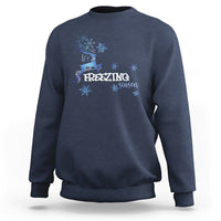 Freezing Season Christmas Reindeer Snowflake Sweatshirt - Wonder Print Shop