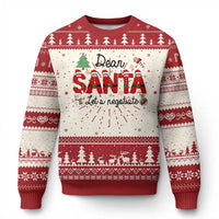 Funny Xmas Ugly Christmas Sweater Dear Santa Let's Negotiate - Wonder Print Shop