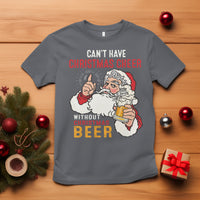 Can't Have Christmas Cheer Without Christmas Beer Santa Drinking T Shirt - Wonder Print Shop