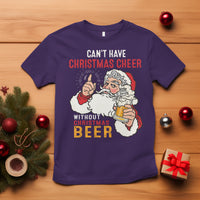 Can't Have Christmas Cheer Without Christmas Beer Santa Drinking T Shirt - Wonder Print Shop