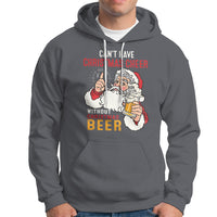 Can't Have Christmas Cheer Without Christmas Beer Santa Drinking Hoodie - Wonder Print Shop