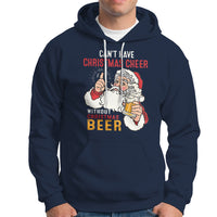 Can't Have Christmas Cheer Without Christmas Beer Santa Drinking Hoodie - Wonder Print Shop