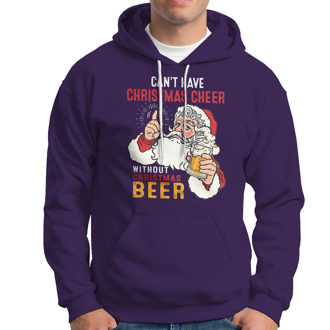 Can't Have Christmas Cheer Without Christmas Beer Santa Drinking Hoodie - Wonder Print Shop